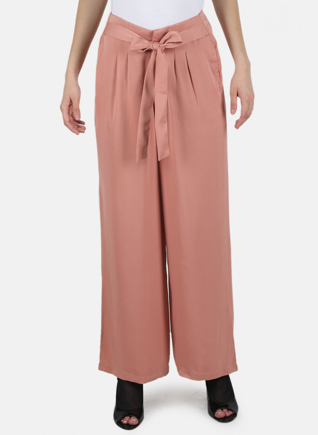 Women Peach Solid Culotte