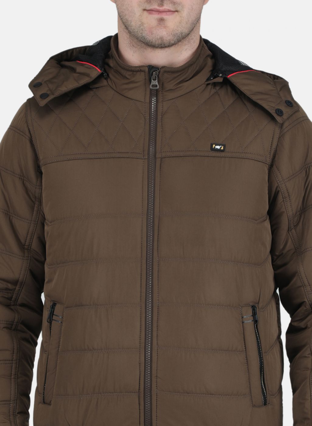 Men Brown Solid Jacket