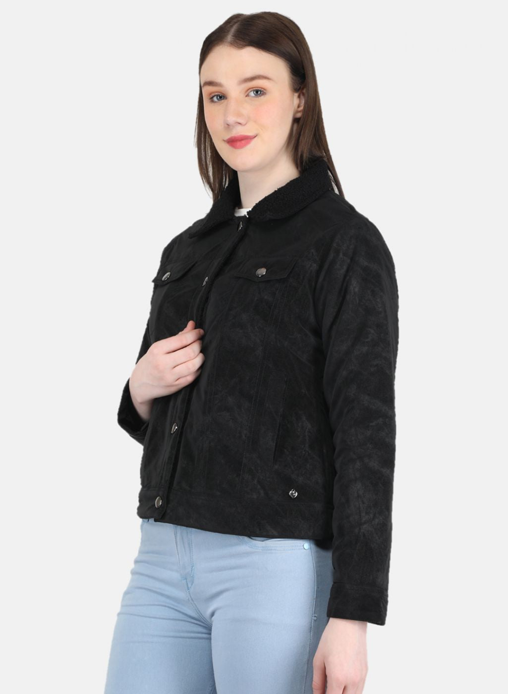 Women Black Printed Jacket