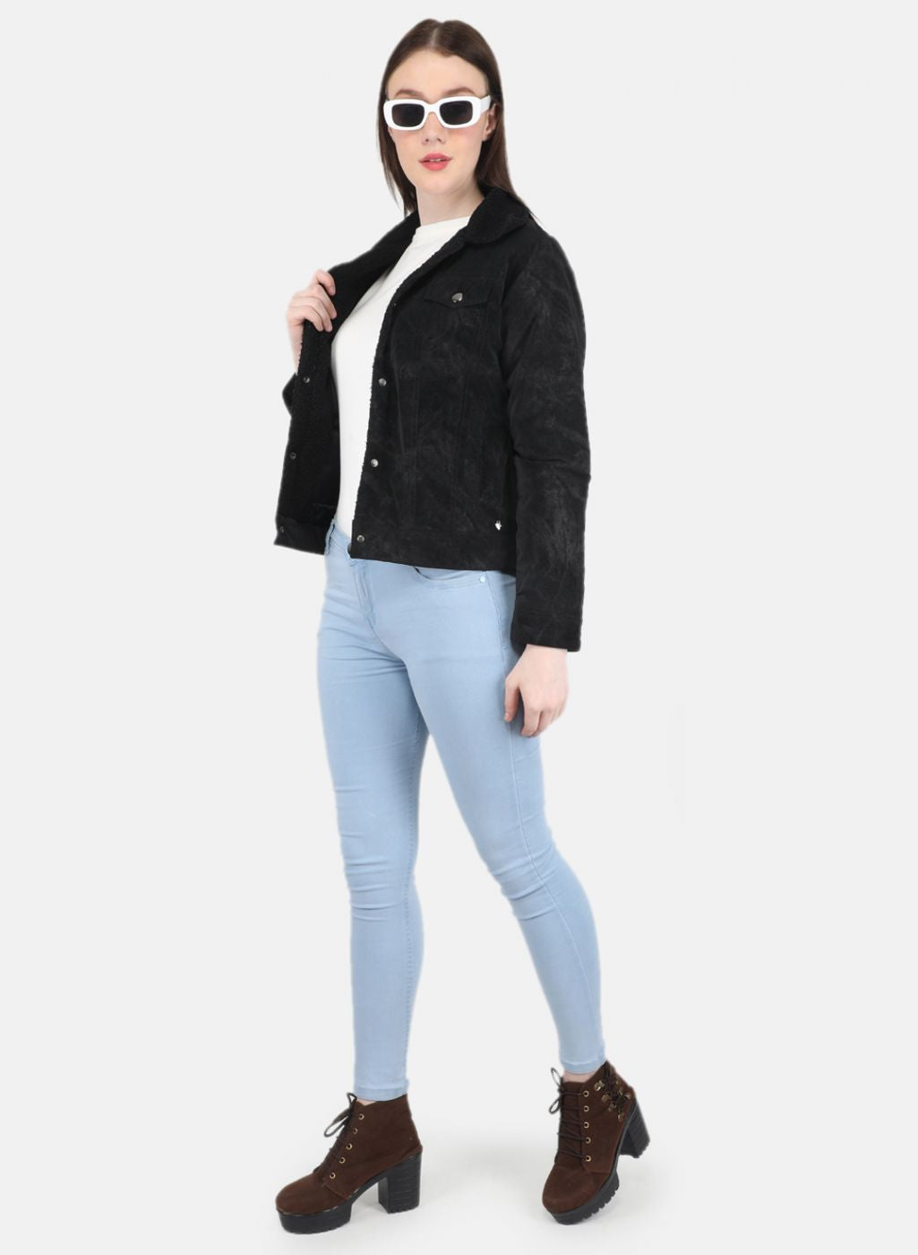 Women Black Printed Jacket