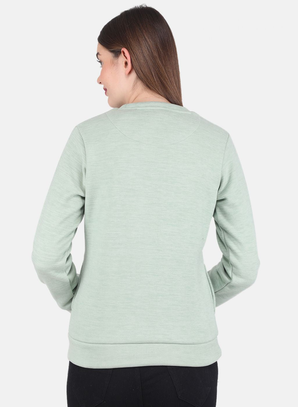 Women Green Printed Sweatshirt