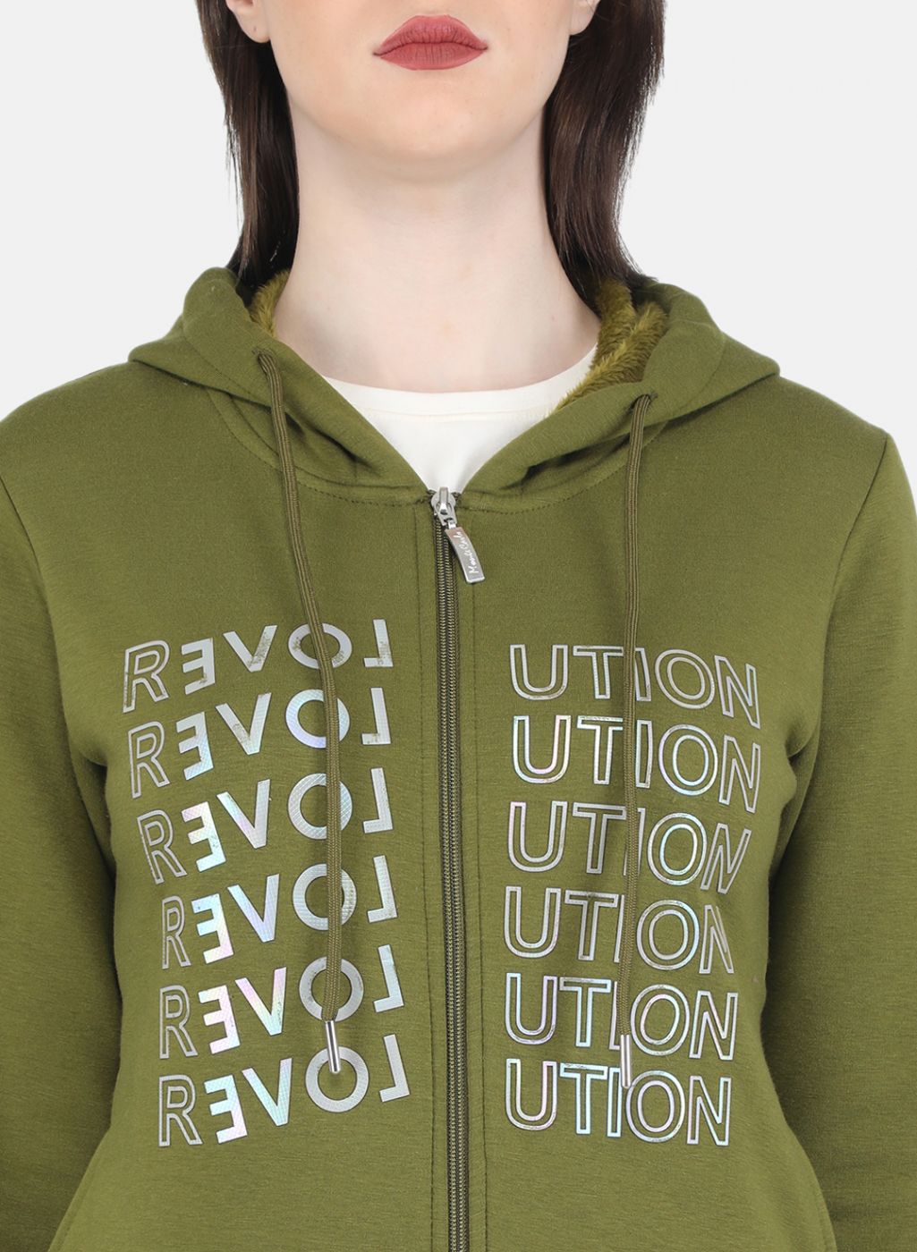 Women Green Printed Sweatshirt