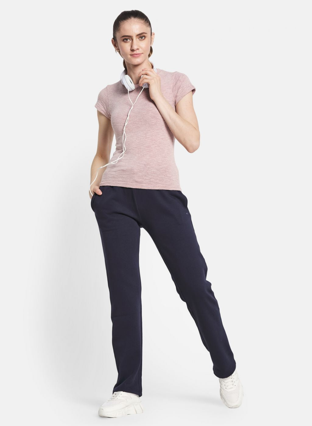 Women Navy Blue Regular Fit Winter Lower