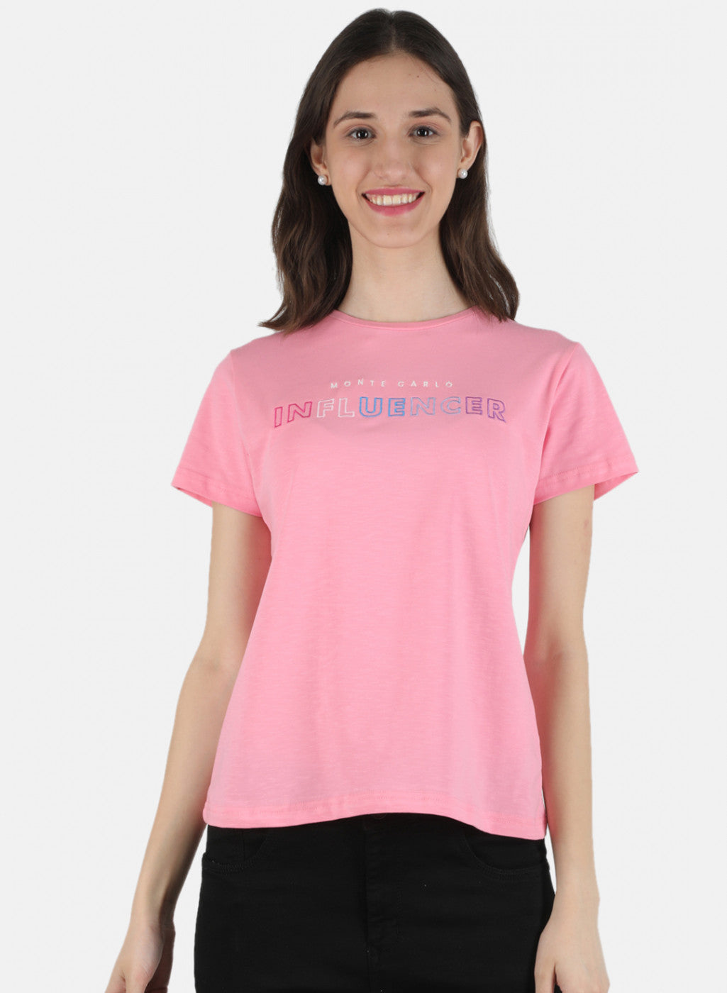 Women Pink Embroidered Top