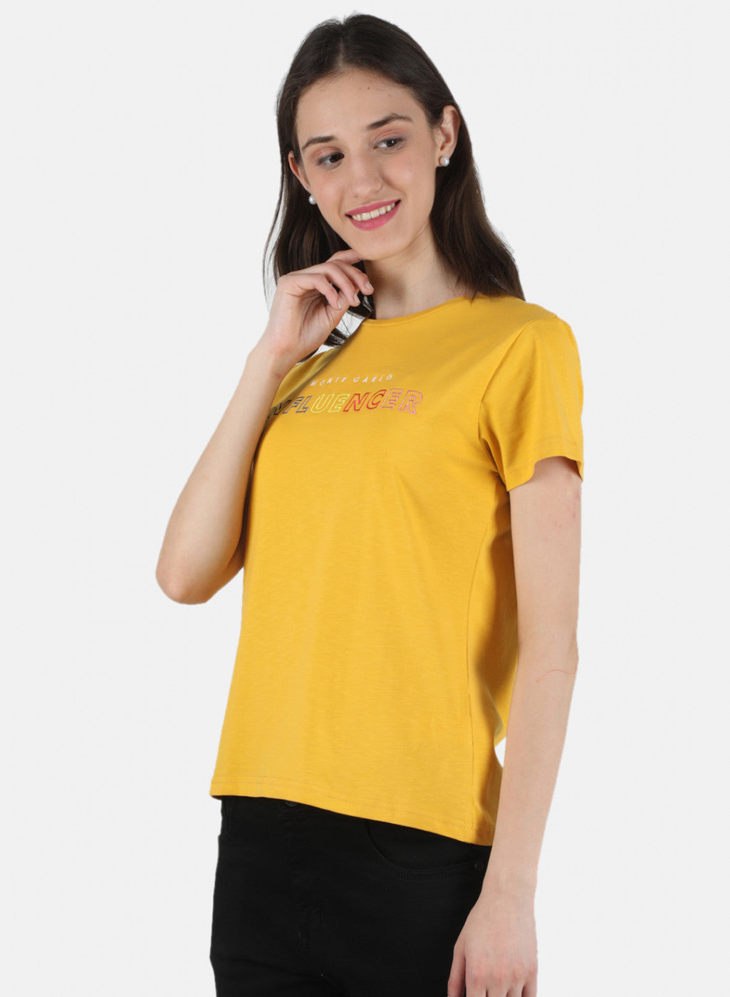 Women Mustard Embroidered Top