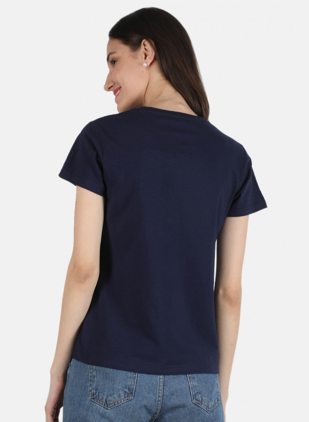 Women Navy Blue Embroidered Top