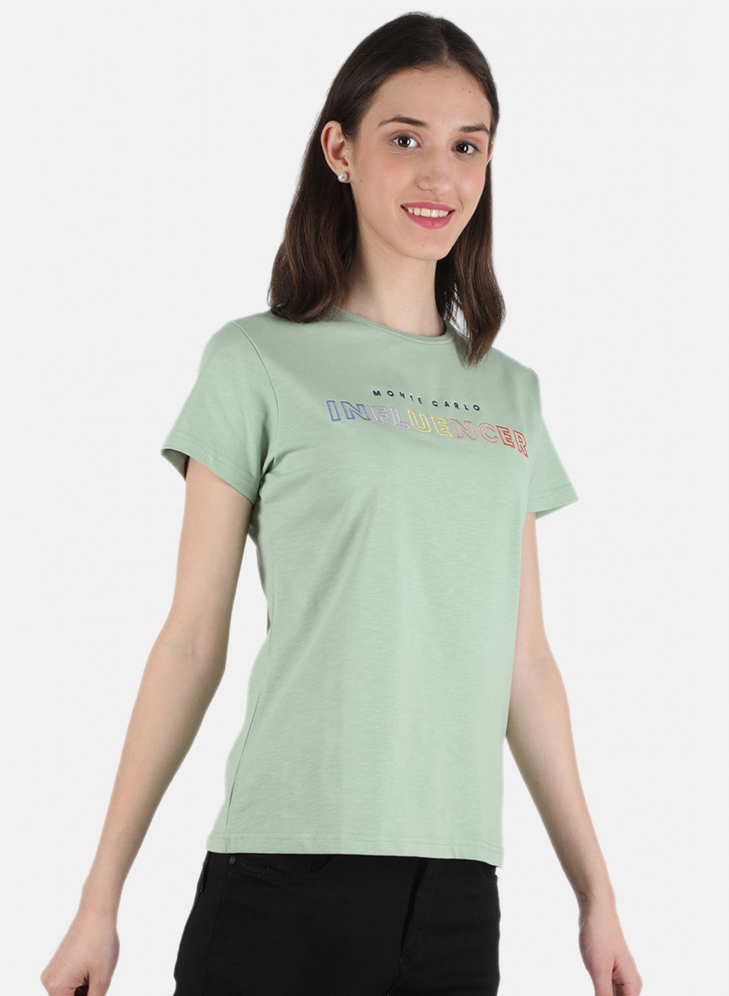 Women Green Embroidered Top