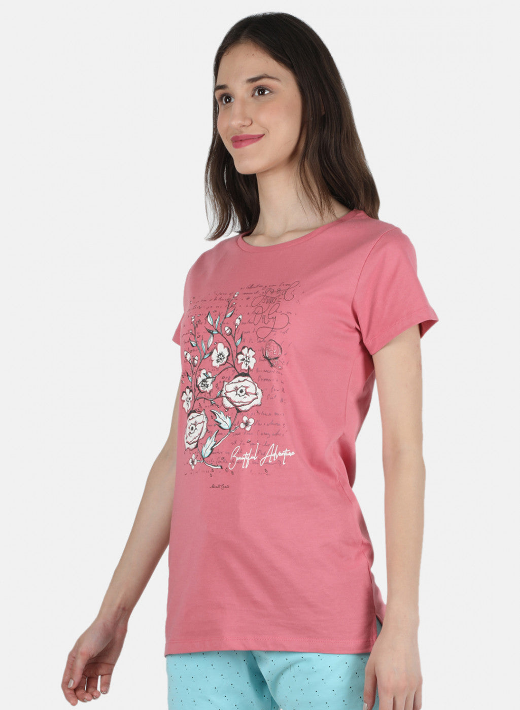 Women Navy Blue Printed Top 2Pc Set