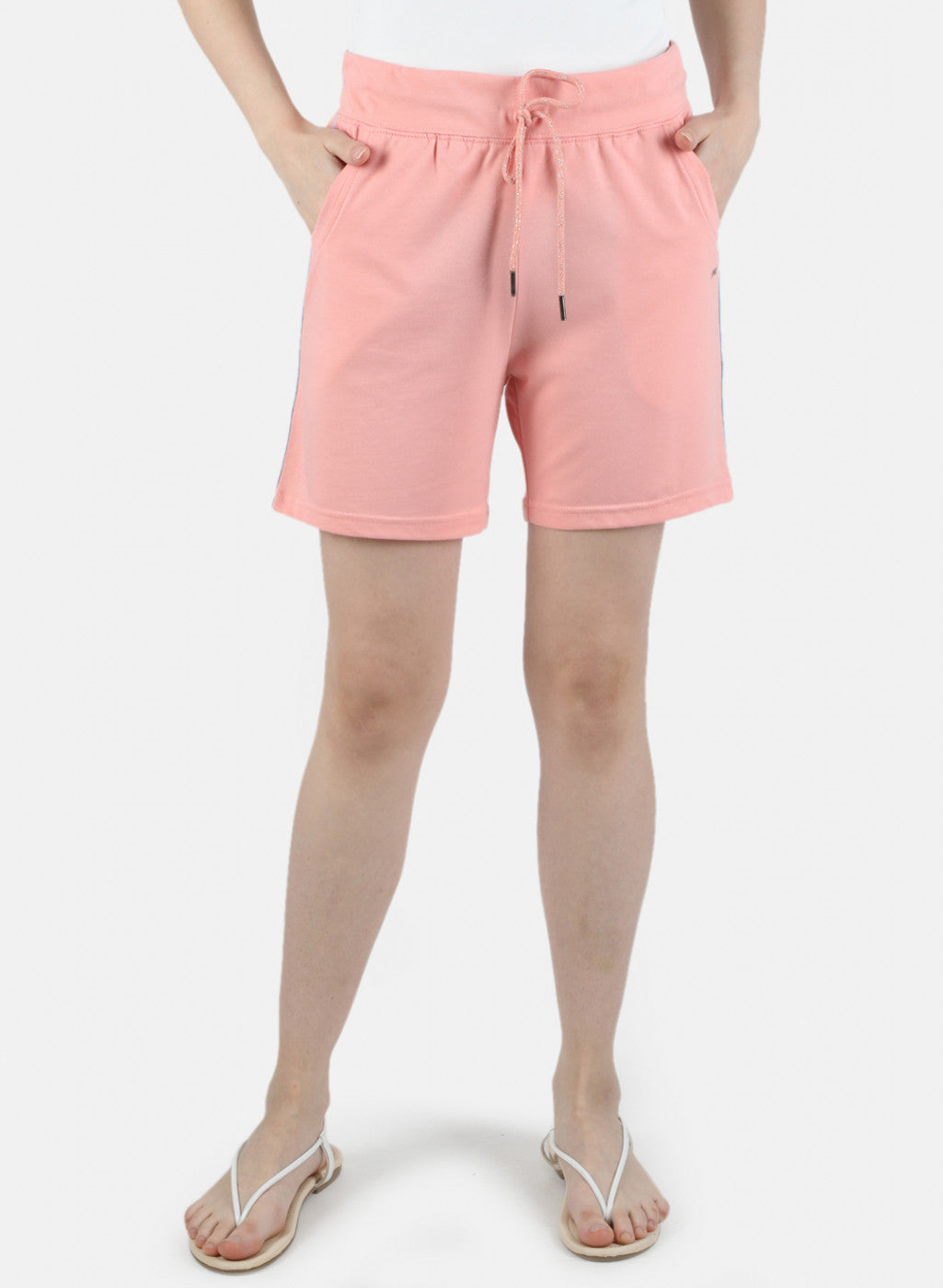 Women Peach Plain Short