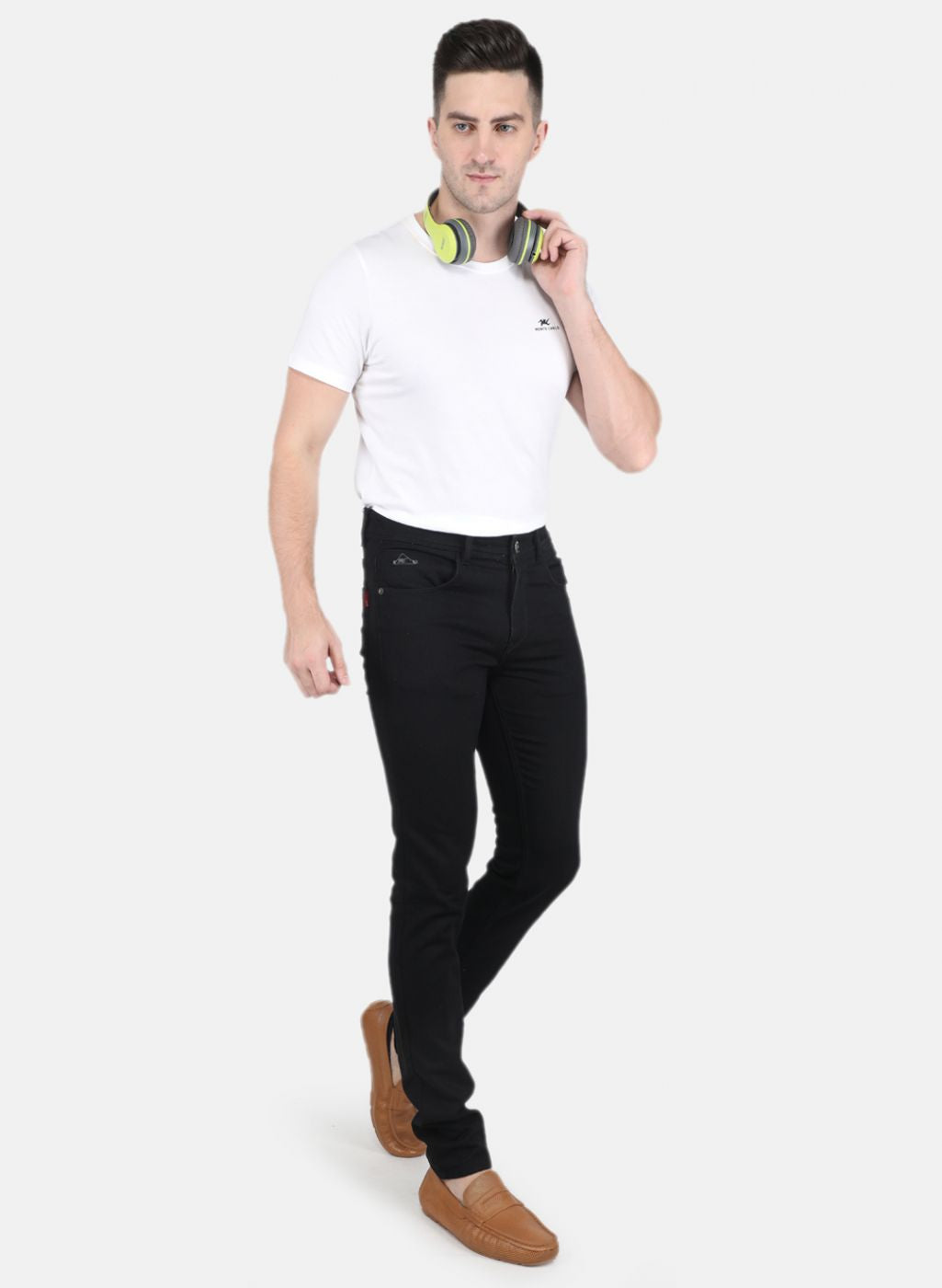 Men Black Skinny Fit Denim