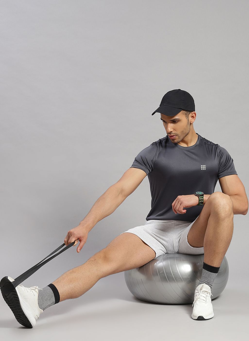 Rock.it Men Grey Solid T-Shirt