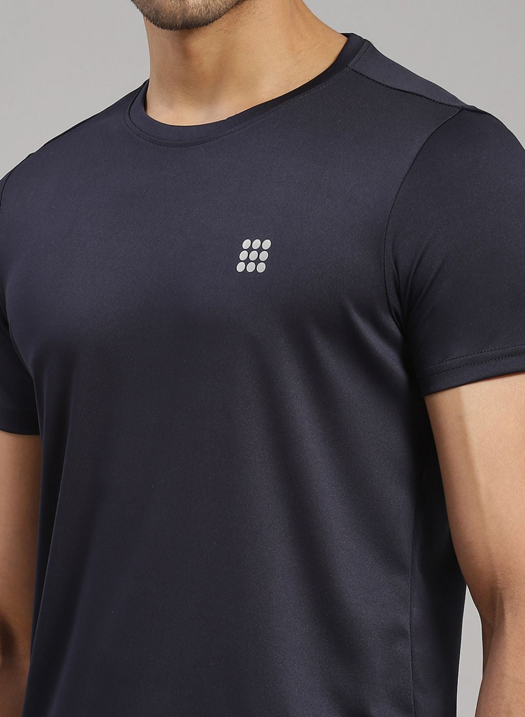 Rock.it Men Navy Blue Solid T-Shirt