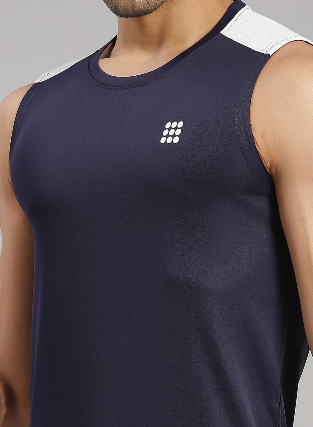 Rock.it Men Navy Blue Solid T-Shirt