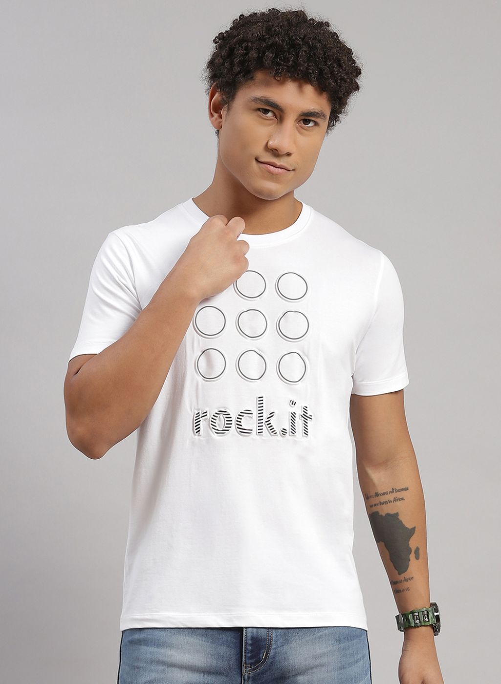 Rock.it Men White Printed T-Shirt