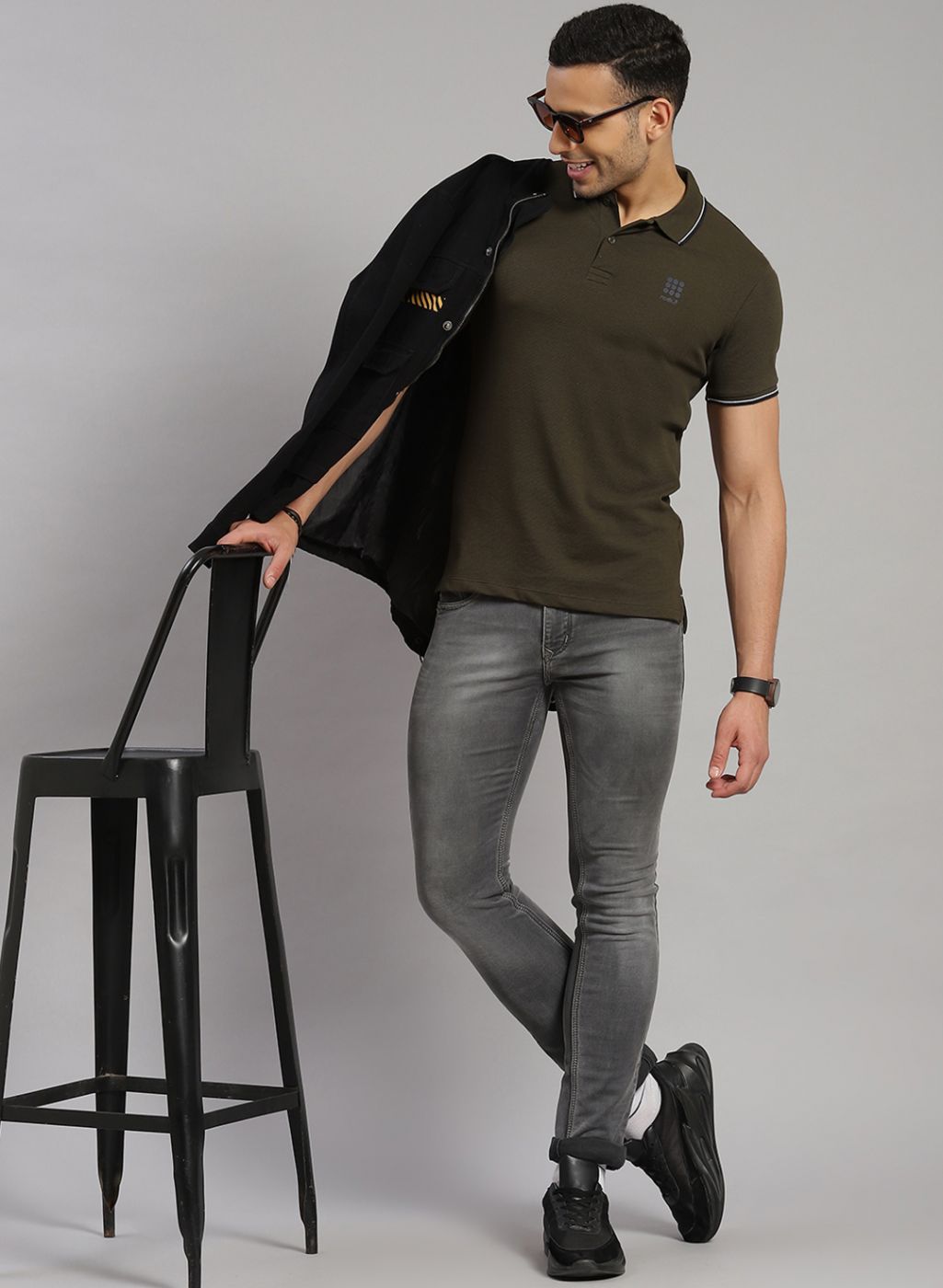 Rock.it Men Olive Solid T-Shirt