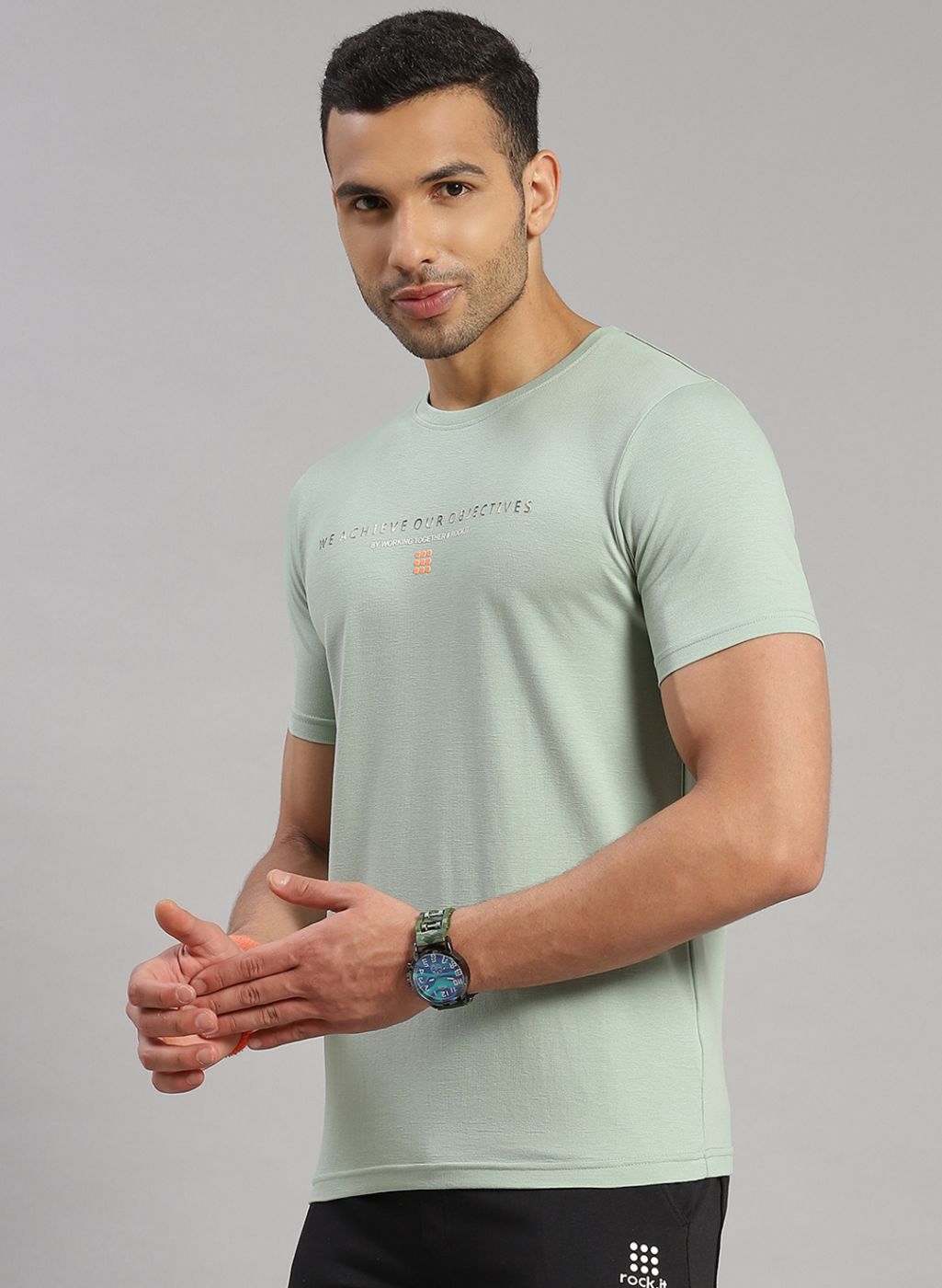 Rock.it Men Green Printed T-Shirt