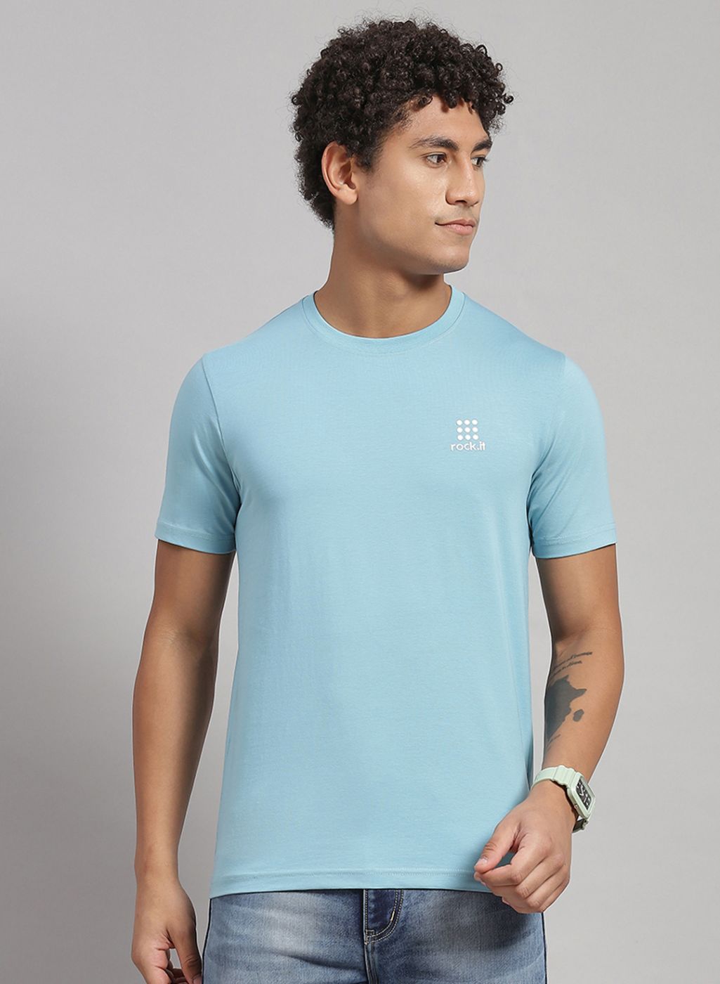 Rock.it Men Peach Solid T-Shirt 2 Pc