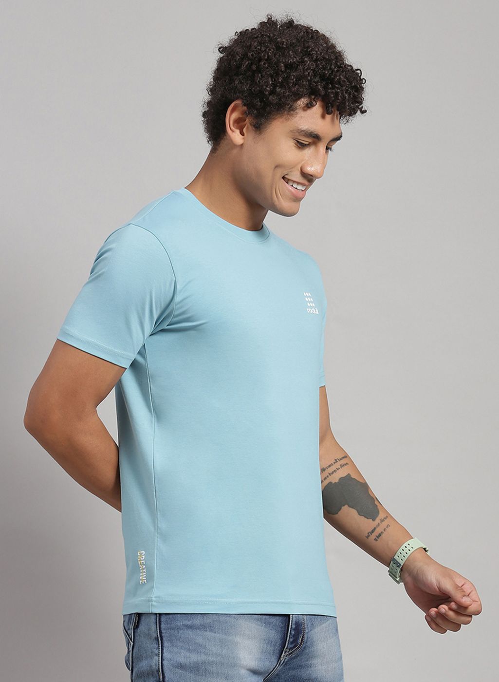 Rock.it Men Peach Solid T-Shirt 2 Pc