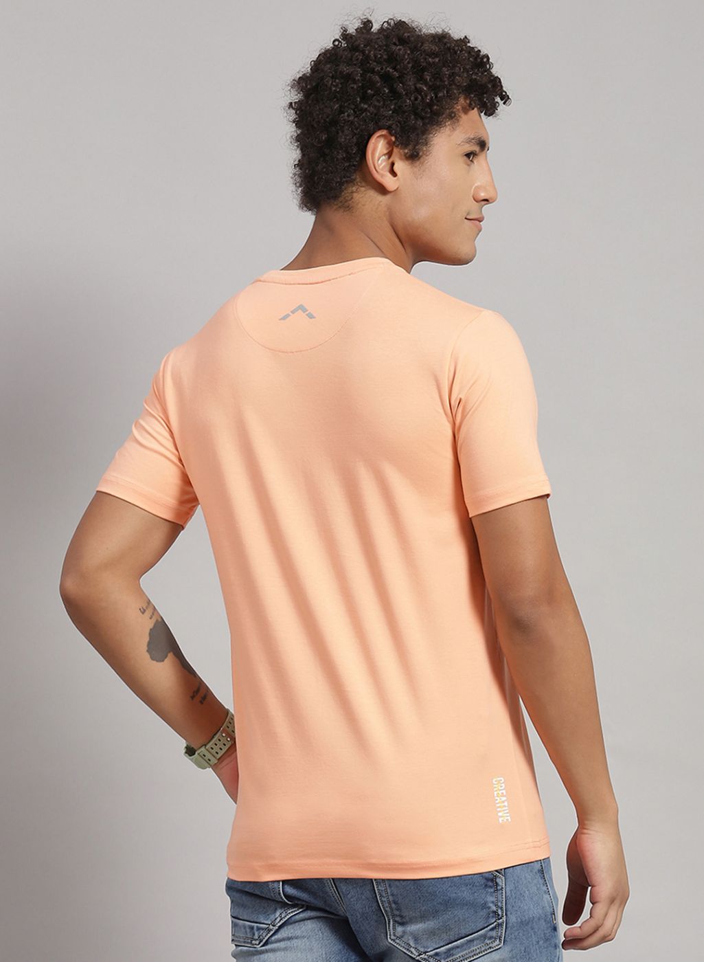 Rock.it Men Peach Solid T-Shirt 2 Pc