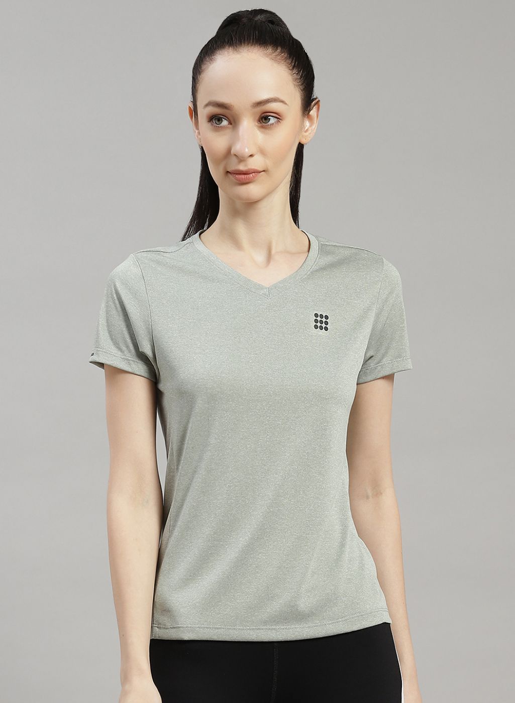 Rock.it Women Grey Solid Top