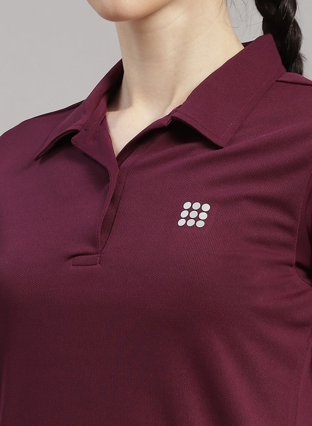 Rock.it Women Maroon Solid T-Shirt