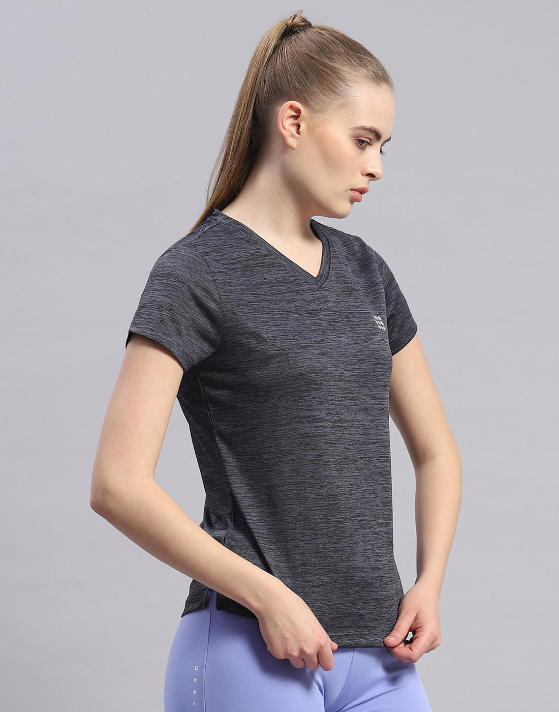 Rock.it Women Black Solid V Neck Half Sleeve Top