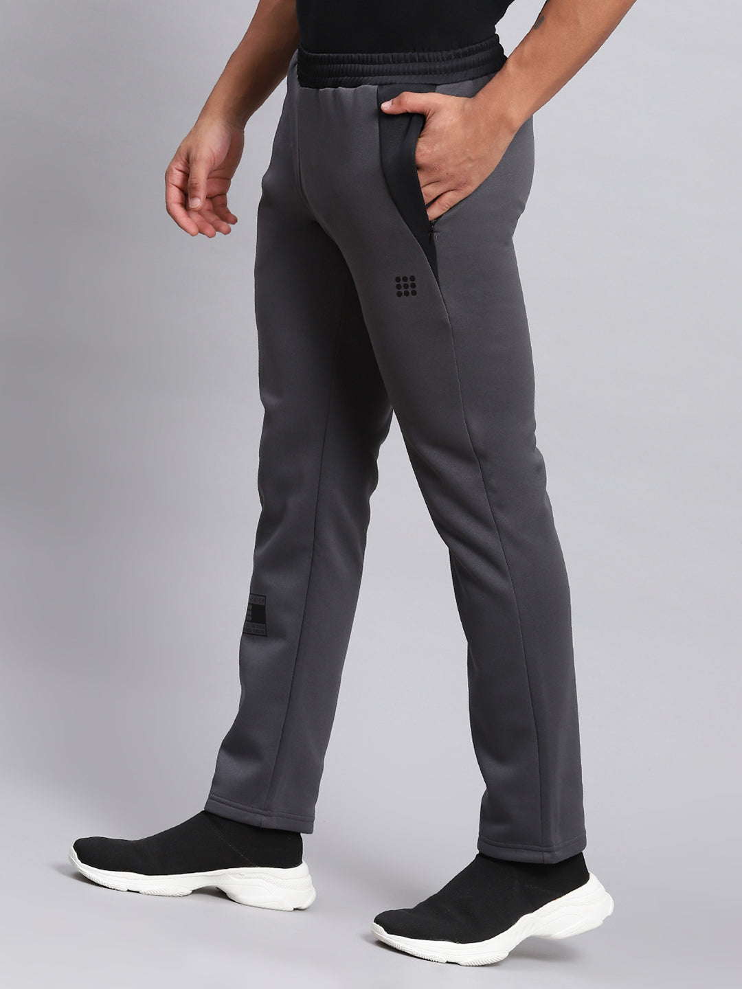 Rock.it Men Grey Solid Regular Fit Winter Lowers