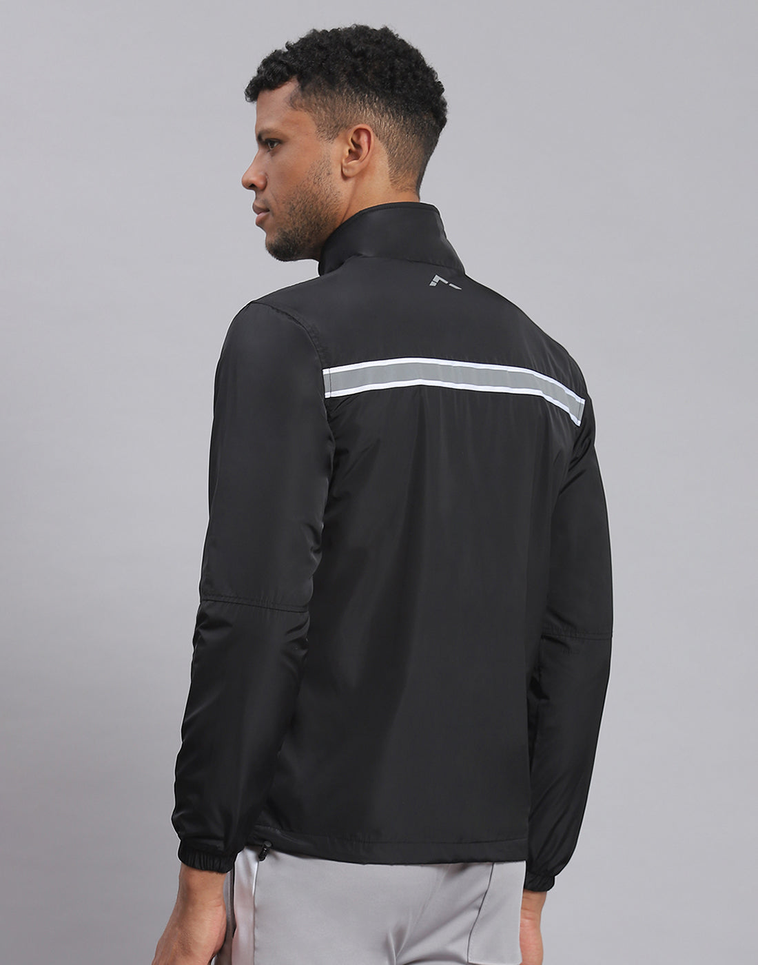 Rock.it Men Black Solid Stand Collar Full Sleeve Jacket