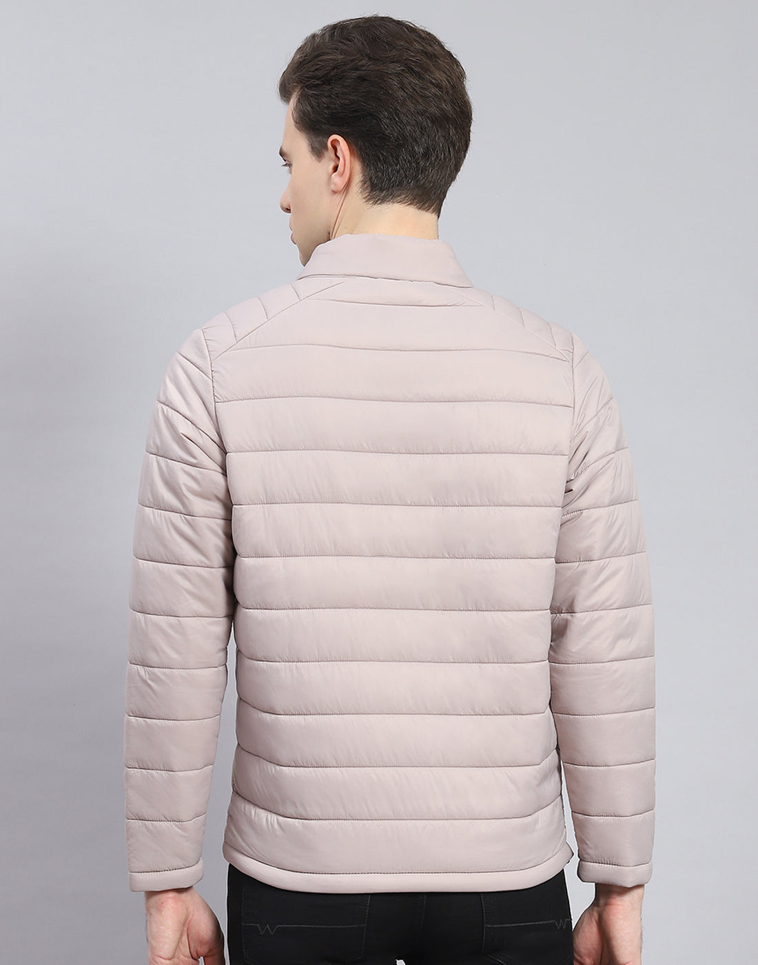 Rock.it Men Grey Solid Stand Collar Full Sleeve Jacket