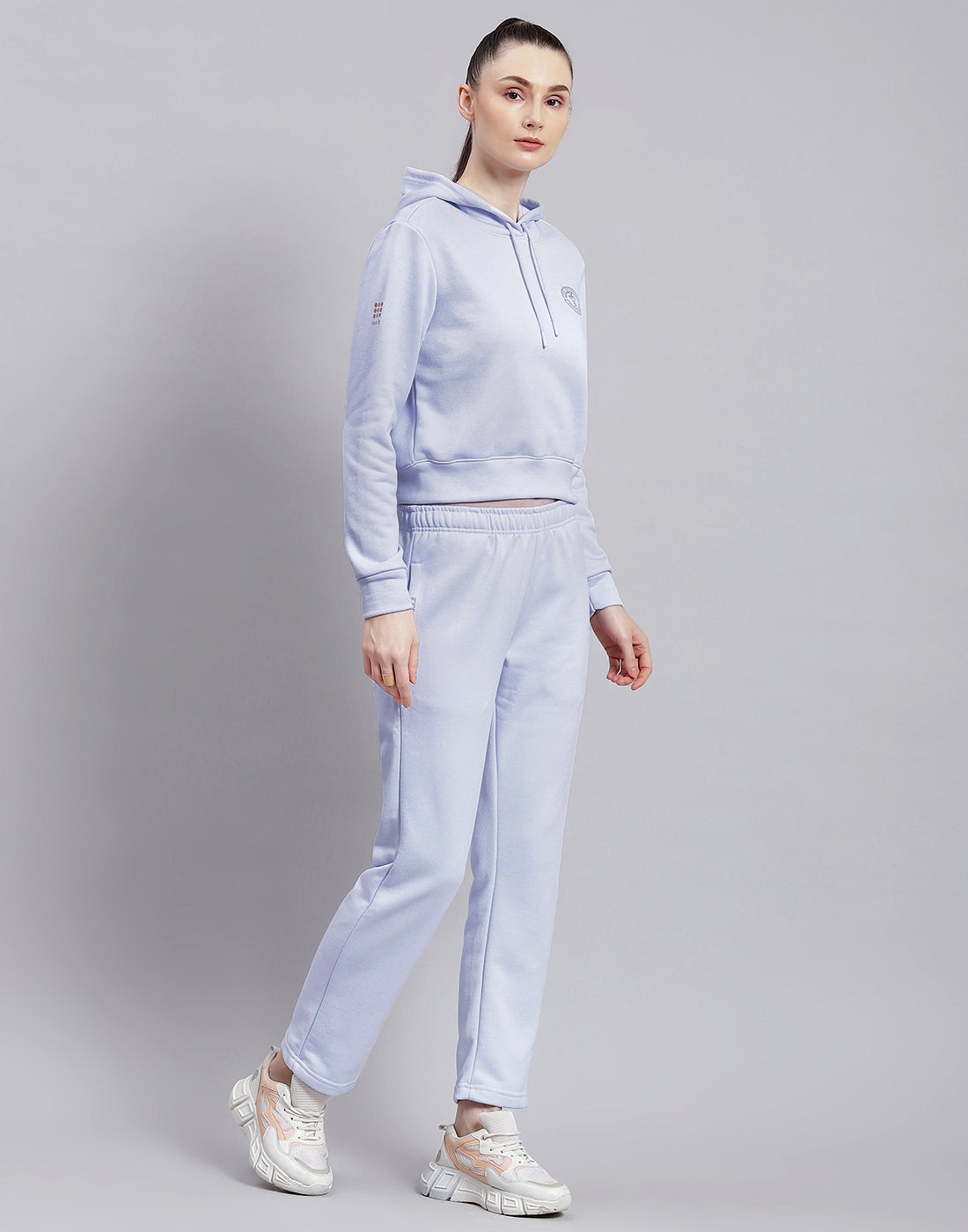 Rock.it Women Blue Solid Hooded Full Sleeve Cords Set