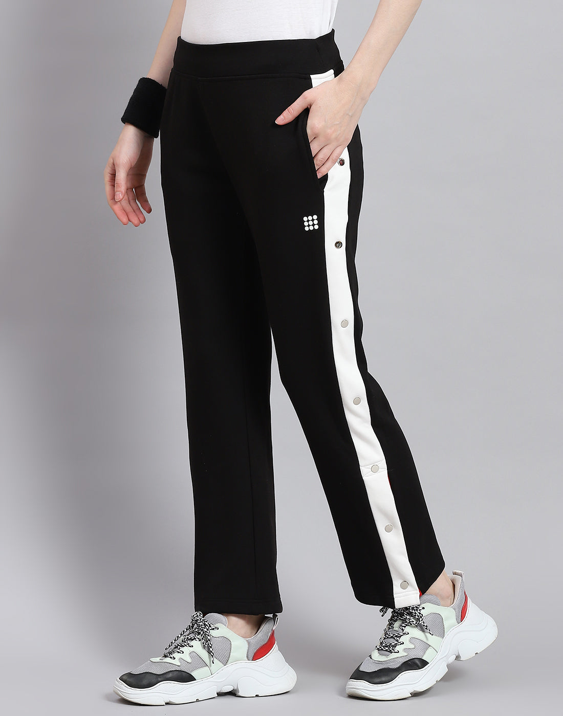 Rock.it Women Black Solid Regular Fit Lower