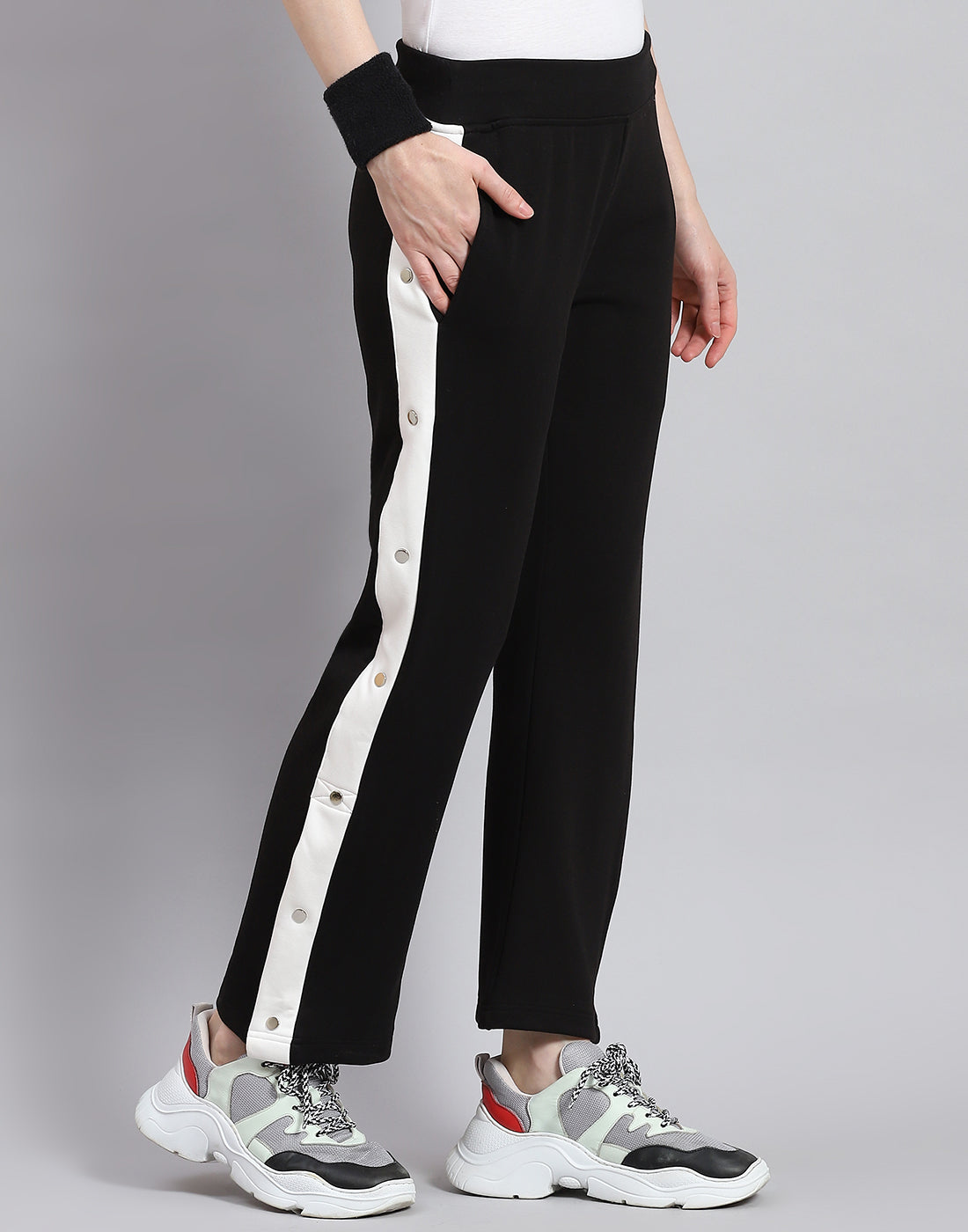 Rock.it Women Black Solid Regular Fit Lower