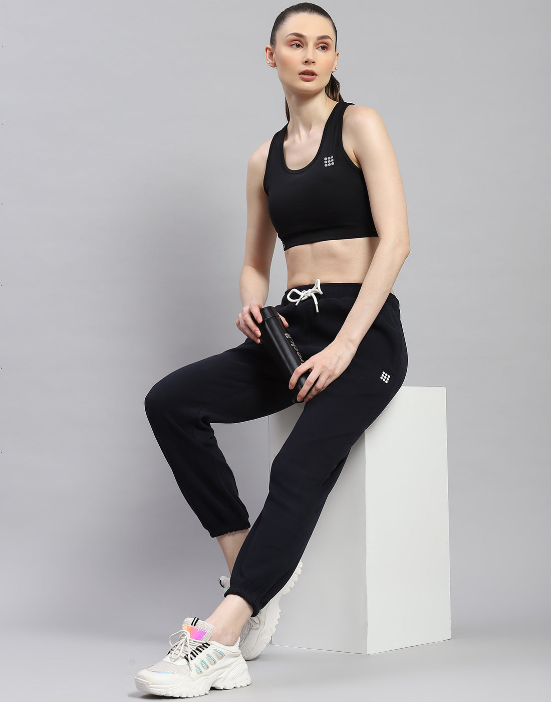 Rock.it Women Navy Blue Solid Regular Fit Winter Lower