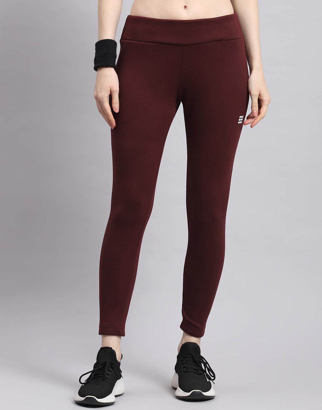 Rock.it Women Maroon Solid Regular Fit Legging