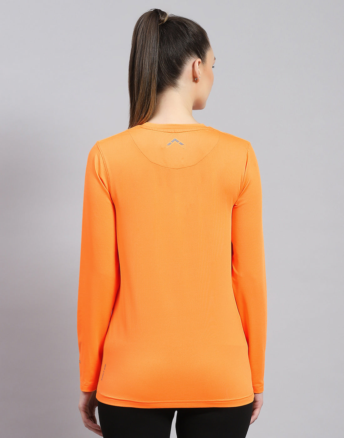 Rock.it Women Orange Solid Round Neck Full Sleeve Top