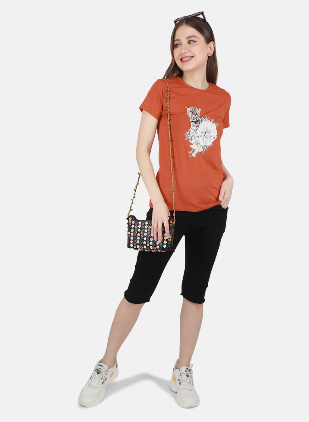 Women Brown Printed Top