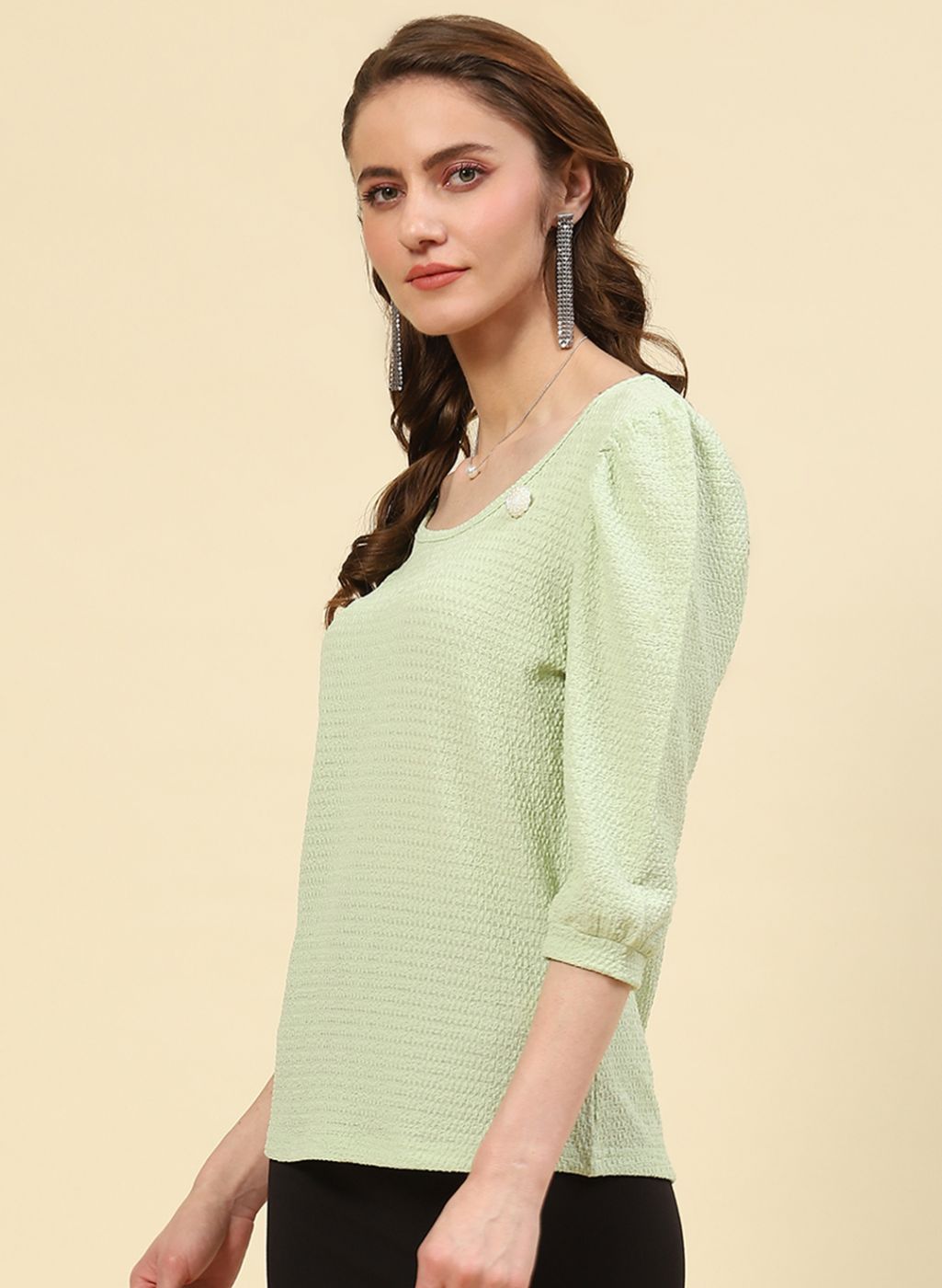 Women Green Printed Top