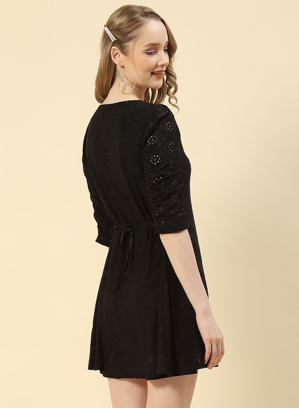 Women Black Jaquard Dress