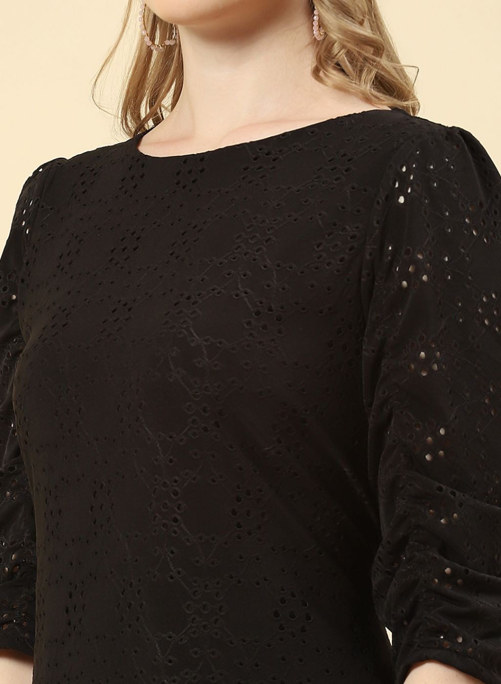 Women Black Jaquard Dress