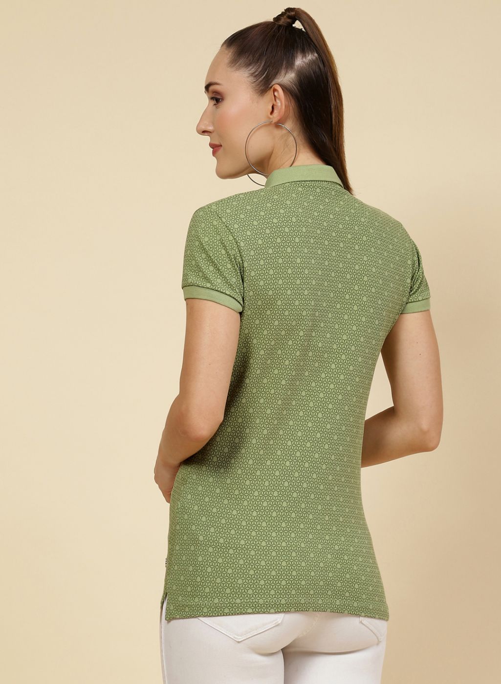 Women Green Printed T-Shirt