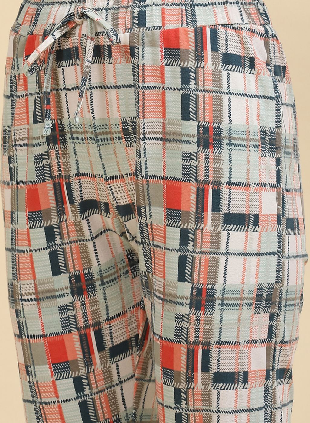 Women Peach Printed Lower Set