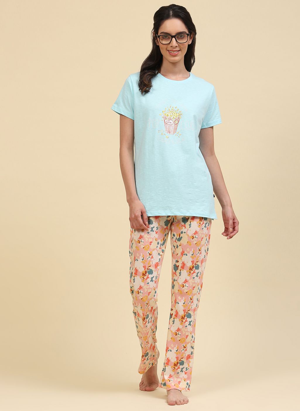 Women Blue Printed Lower Set