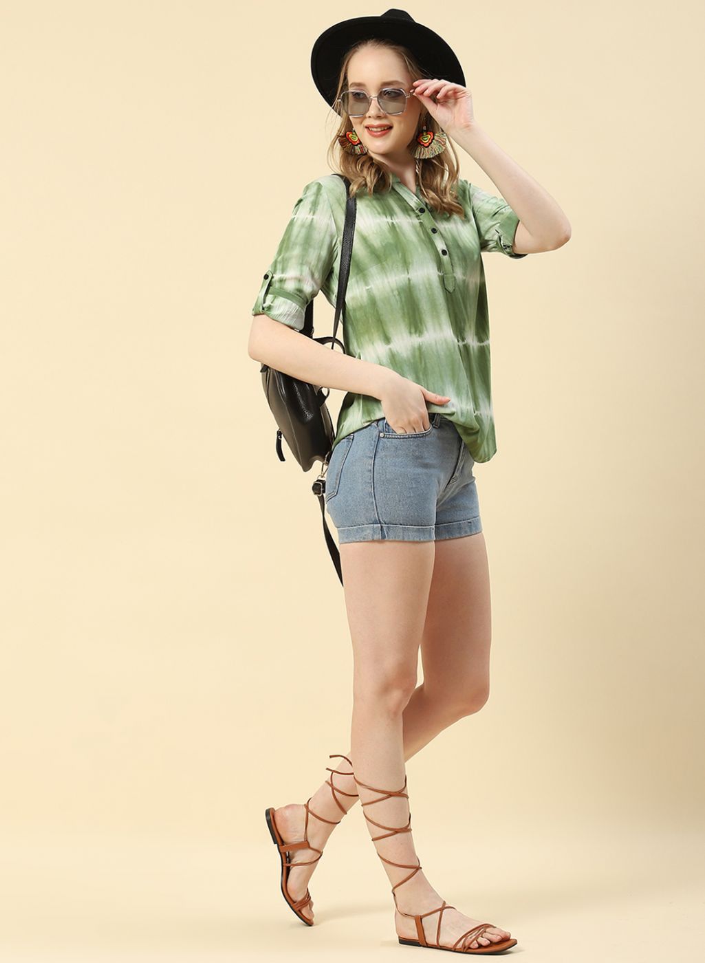 Women Green Printed Top