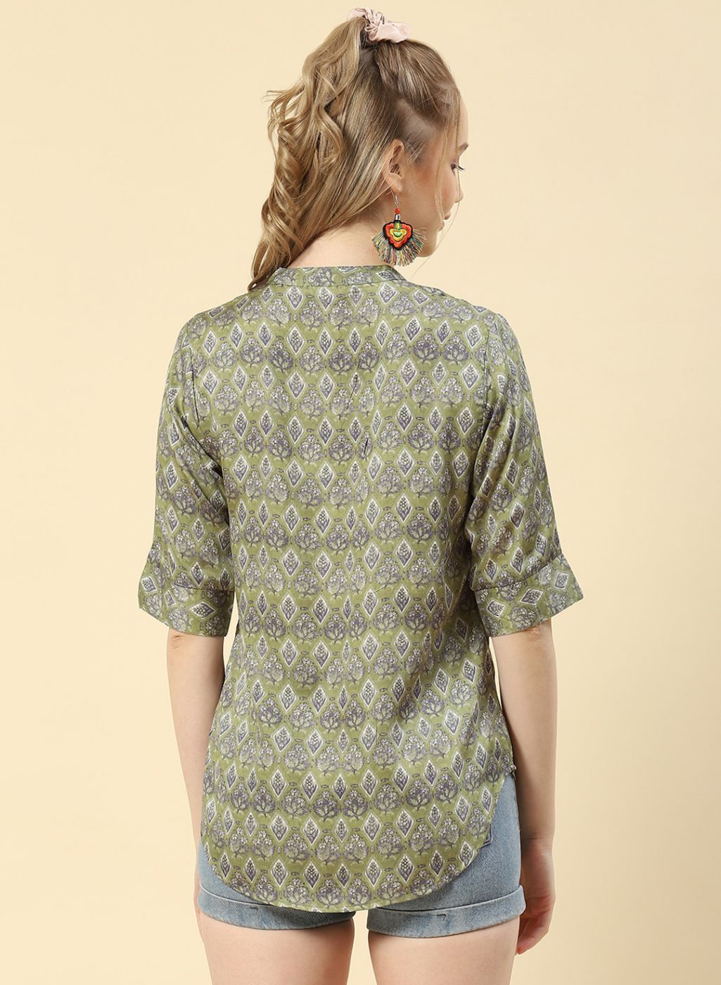 Women Green Printed Top
