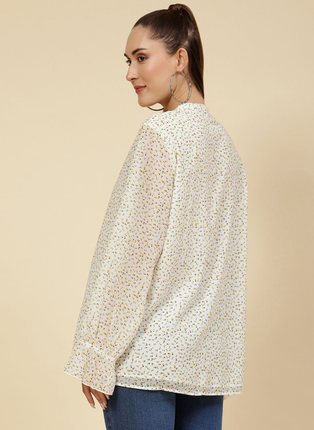 Women Yellow Printed Top