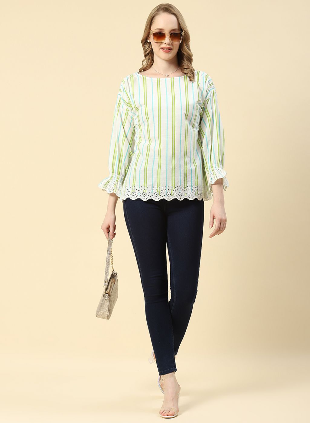 Women Green Printed Top