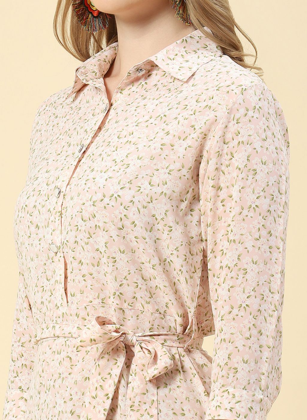 Women Peach Printed Tunic