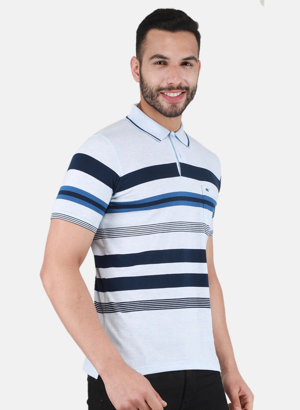 Men Sky Blue Printed T-Shirt