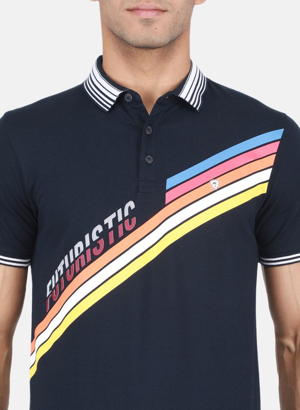 Men NAvy Blue Printed T-Shirt