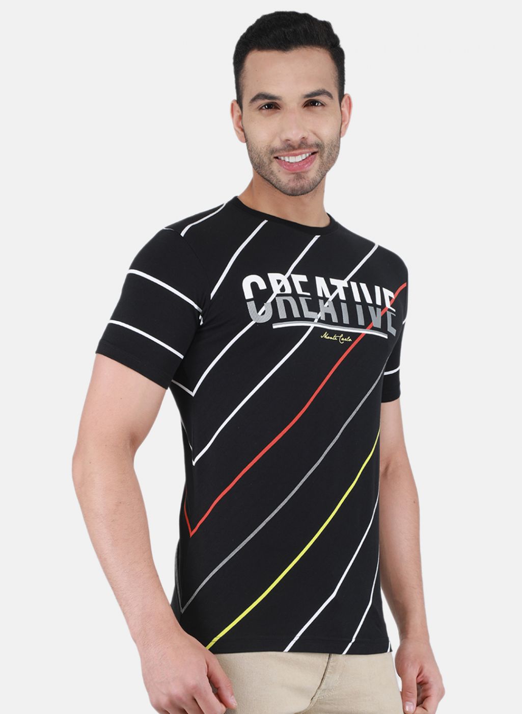 Men Black Printed T-Shirt